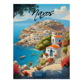 Affiche de voyage Naxos Grèce