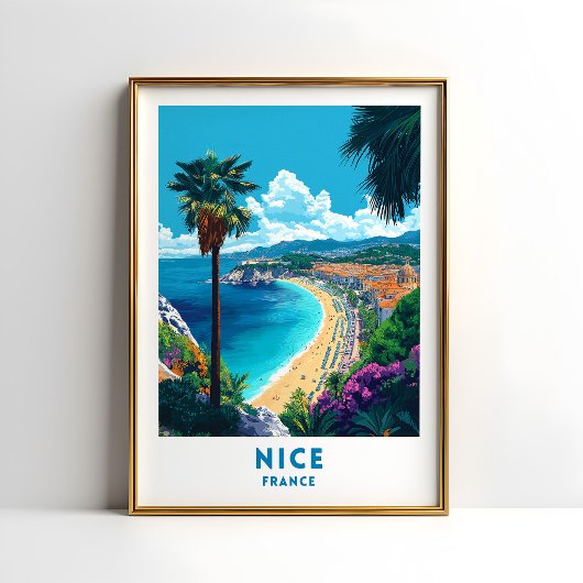 Affiche de voyage Nice France décoration murale