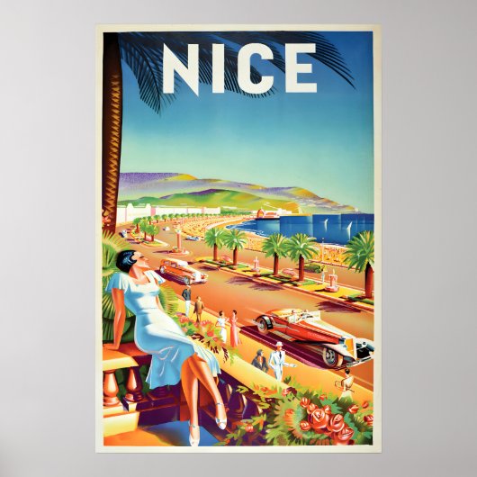 Affiche de voyage Nice, France Impression murale (Devant)
