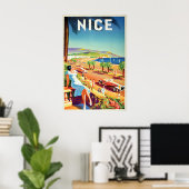 Affiche de voyage Nice, France Impression murale (Bureau à domicile)