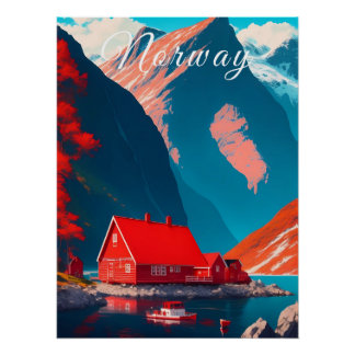 Affiche de voyage Norvège
