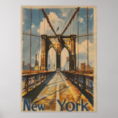 Affiche de voyage Nostalgic New York Brooklyn Brid (Devant)