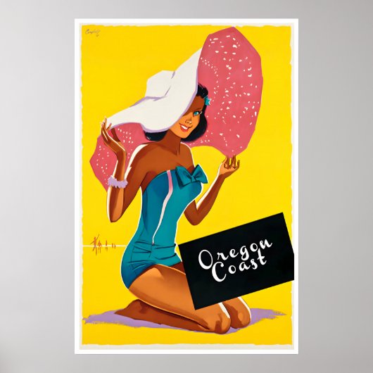 Affiche de voyage Oregon Côte de l'Oregon Art d'ét (Devant)