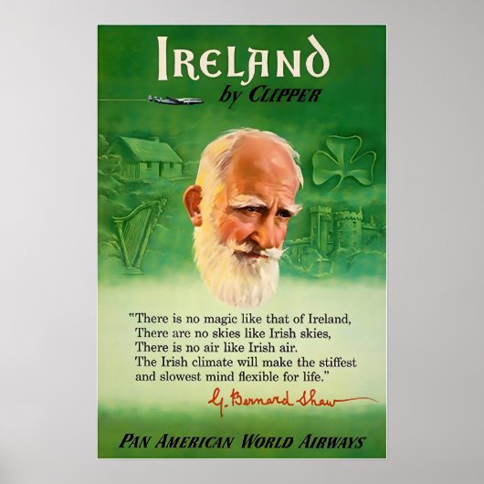 Affiche de voyage Pan Am Impression d'art Irish Gi (Devant)