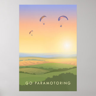 Affiche de voyage Paramoteur en liberté
