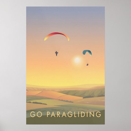 Affiche de voyage Parapente (Devant)
