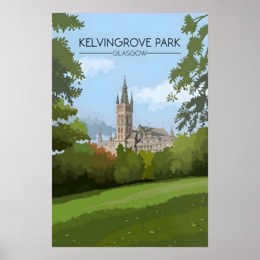 Affiche de voyage Parc Kelvingrove Glasgow (Devant)