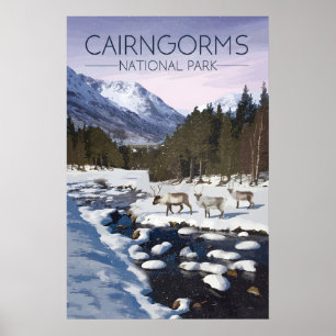 Affiche de voyage Parc national de Cairngorms Écos