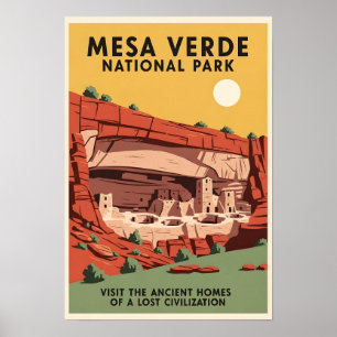 Affiche de voyage Parc national de Mesa Verde 