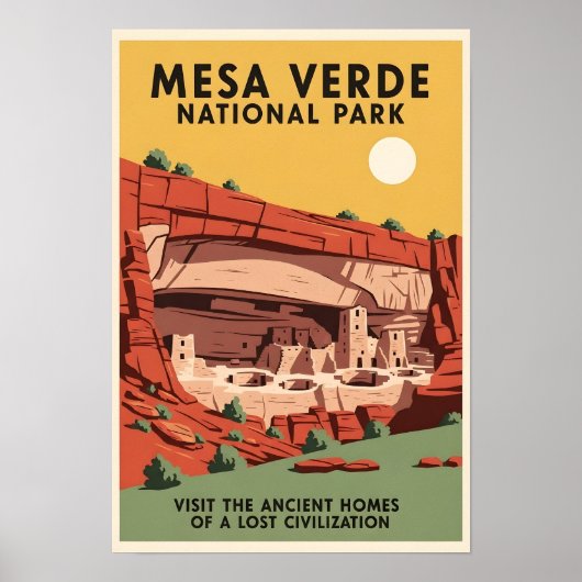 Affiche de voyage Parc national de Mesa Verde (Devant)
