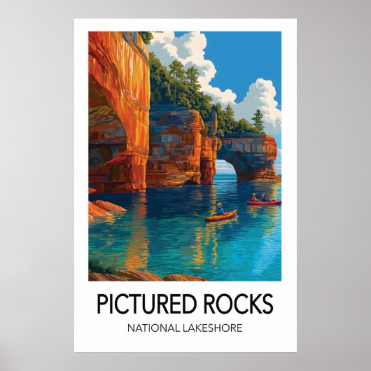 Affiche de voyage Parc national de Pictured Rocks (Devant)