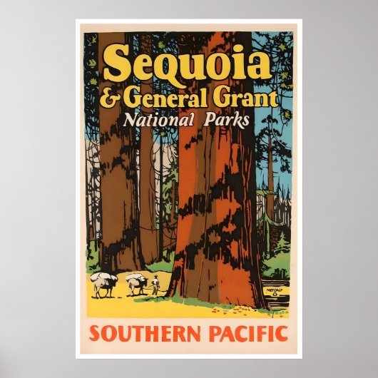 Affiche de voyage Parc national de Sequoia Califor (Devant)