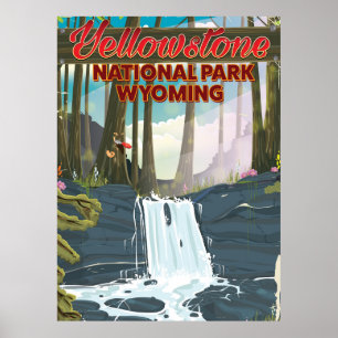 Affiche de voyage Parc national de Yellowstone, Wy
