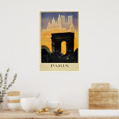 Affiche de voyage Paris Impression France Rétro Fr (Cuisine)