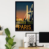 Affiche de voyage Paris pour les réseaux ferroviai (Bureau à domicile)