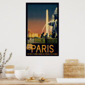 Affiche de voyage Paris pour les réseaux ferroviai (Cuisine)