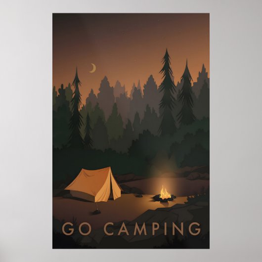 Affiche de voyage Partez camper (Devant)