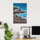 Affiche de voyage : Pêche au rock (Bureau à domicile)