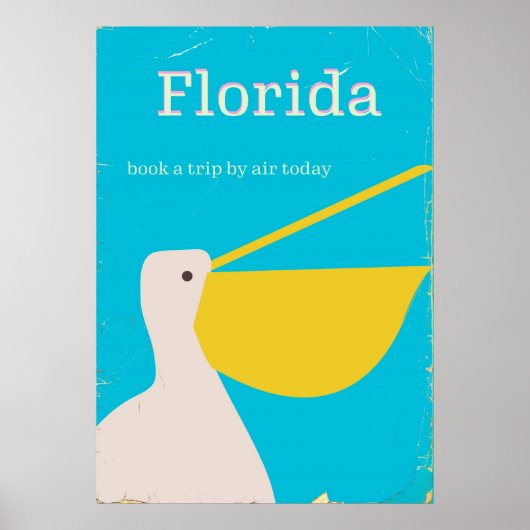 Affiche de voyage Pélican de Floride vintage (Devant)