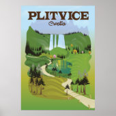 affiche de voyage Plitvice Croatie (Devant)