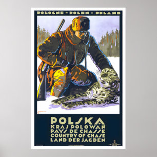 Affiche de voyage polonaise Pologne Chasse Art de 