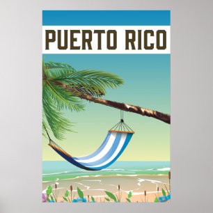 Affiche de voyage Porto Rico Beach.