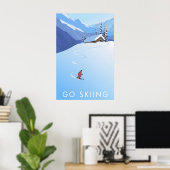 Affiche de voyage pour aller skier (Bureau à domicile)