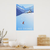Affiche de voyage pour aller skier (Cuisine)