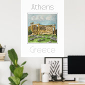 Affiche de voyage pour Athènes Grèce (Bureau à domicile)