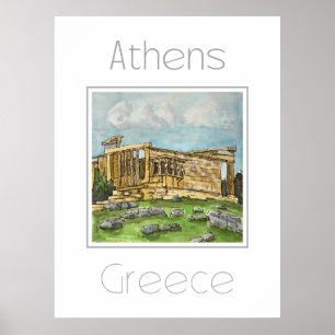 Affiche de voyage pour Athènes Grèce