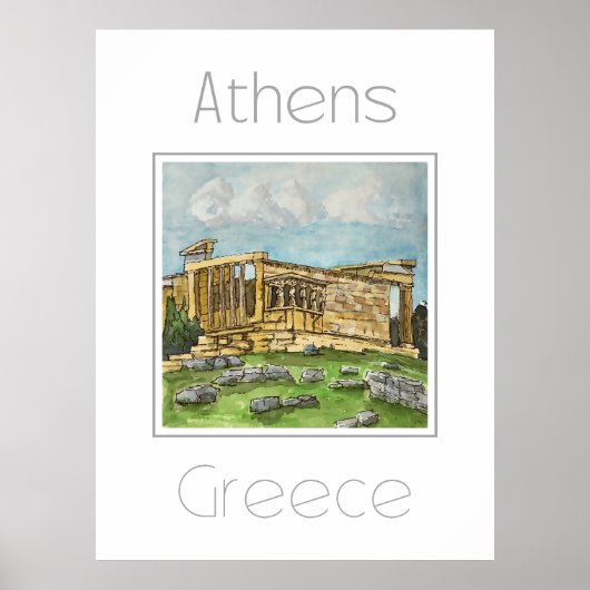 Affiche de voyage pour Athènes Grèce (Devant)