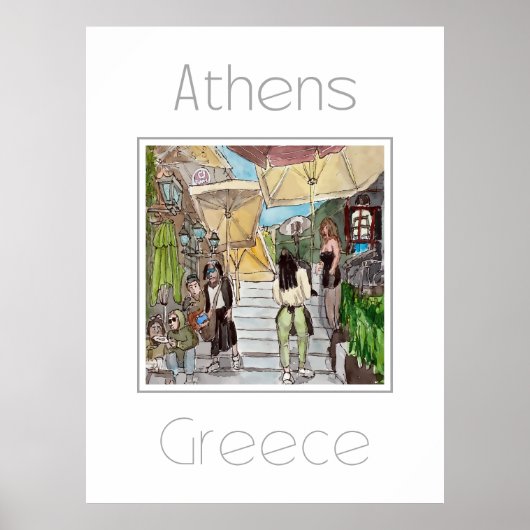 Affiche de voyage pour Athènes Grèce (Devant)