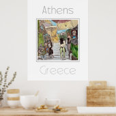 Affiche de voyage pour Athènes Grèce (Cuisine)