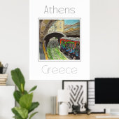 Affiche de voyage pour Athènes Grèce (Bureau à domicile)