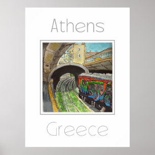 Affiche de voyage pour Athènes Grèce
