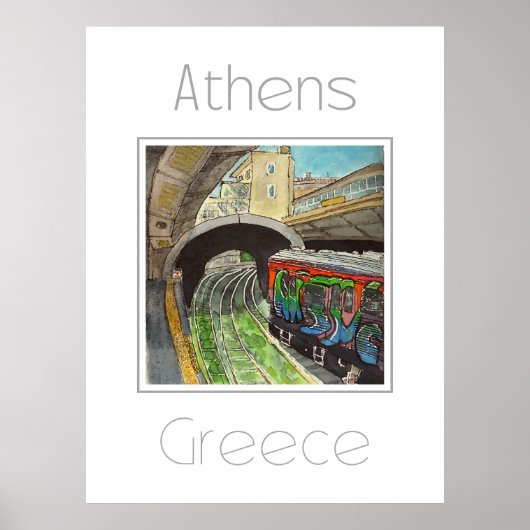 Affiche de voyage pour Athènes Grèce (Devant)