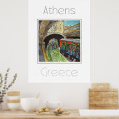 Affiche de voyage pour Athènes Grèce (Cuisine)