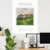 Affiche de voyage pour Athènes Grèce (Bureau à domicile)