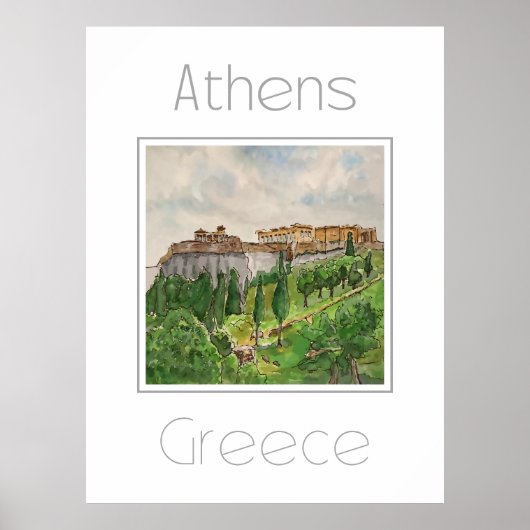 Affiche de voyage pour Athènes Grèce (Devant)