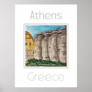 Affiche de voyage pour Athènes Grèce