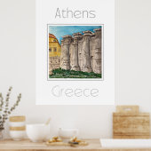Affiche de voyage pour Athènes Grèce (Cuisine)