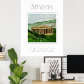Affiche de voyage pour Athènes Grèce (Bureau à domicile)