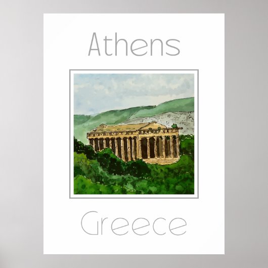 Affiche de voyage pour Athènes Grèce (Devant)