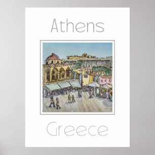 Affiche de voyage pour Athènes Grèce