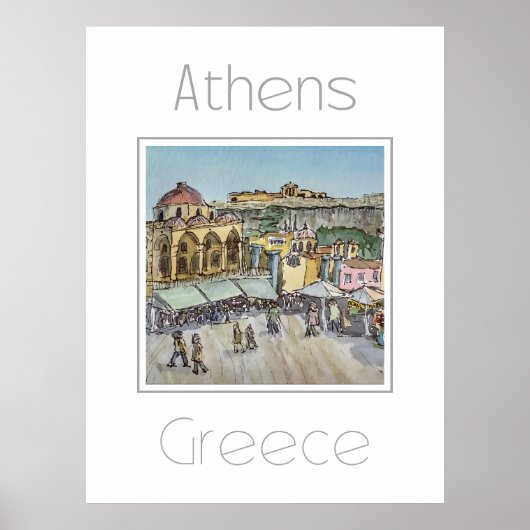 Affiche de voyage pour Athènes Grèce (Devant)