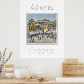 Affiche de voyage pour Athènes Grèce (Cuisine)