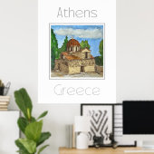 Affiche de voyage pour Athènes Grèce (Bureau à domicile)