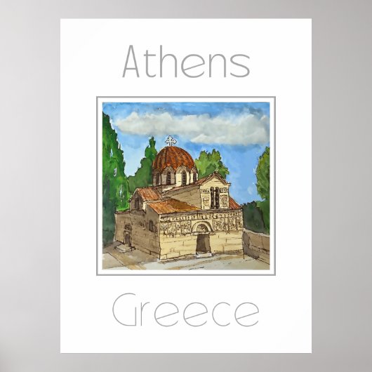Affiche de voyage pour Athènes Grèce (Devant)
