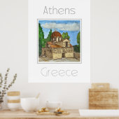 Affiche de voyage pour Athènes Grèce (Cuisine)