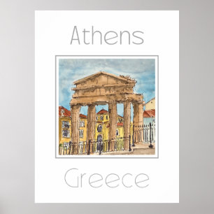 Affiche de voyage pour Athènes Grèce